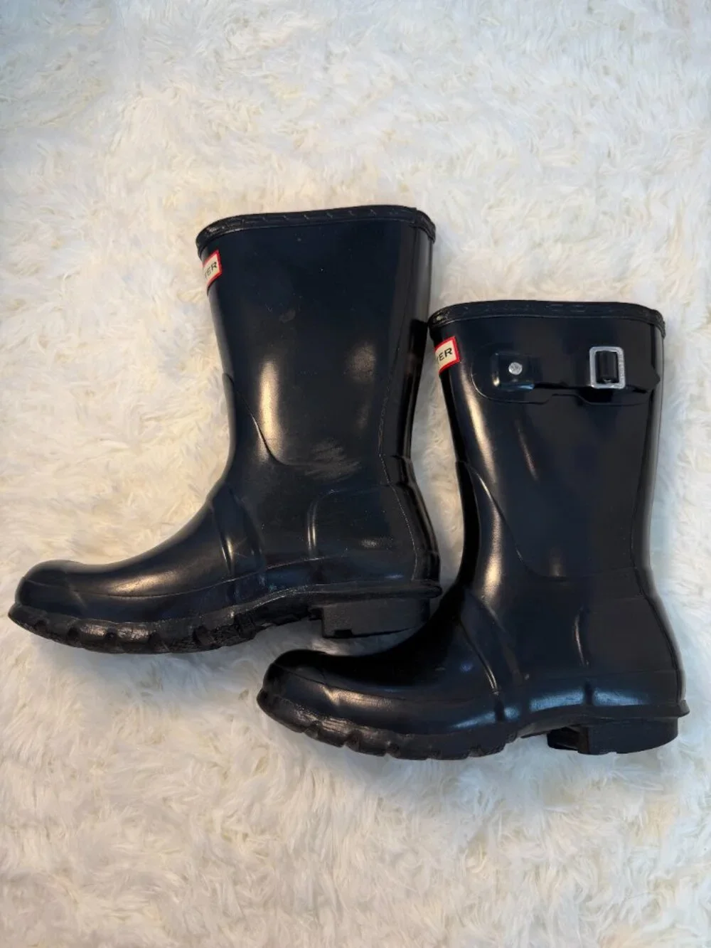 Hunter Women's Original Short Glass Black Boots
